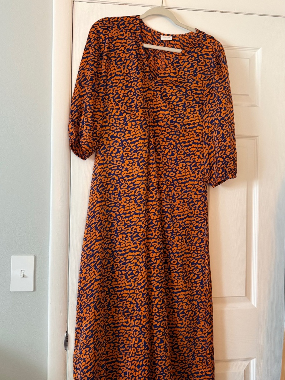 Animal Print Satin Midi Dress